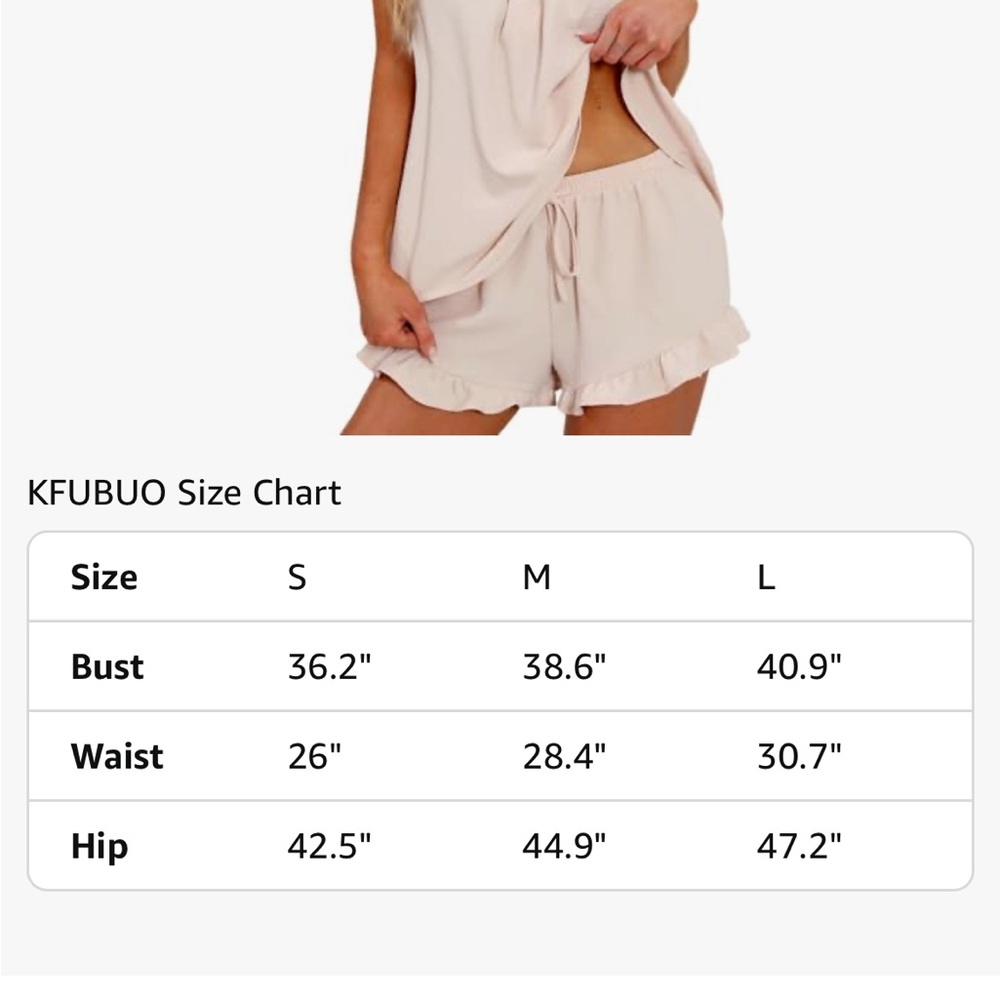 Amazon Ruffle Tank & Short Sleep Set - Light Beige - Picture 4 of 4